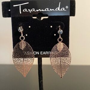 Taramanda Rose Gold Leaf Earrings